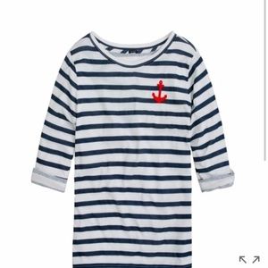J Crew Anchor Navy Stripe Tee, XS
